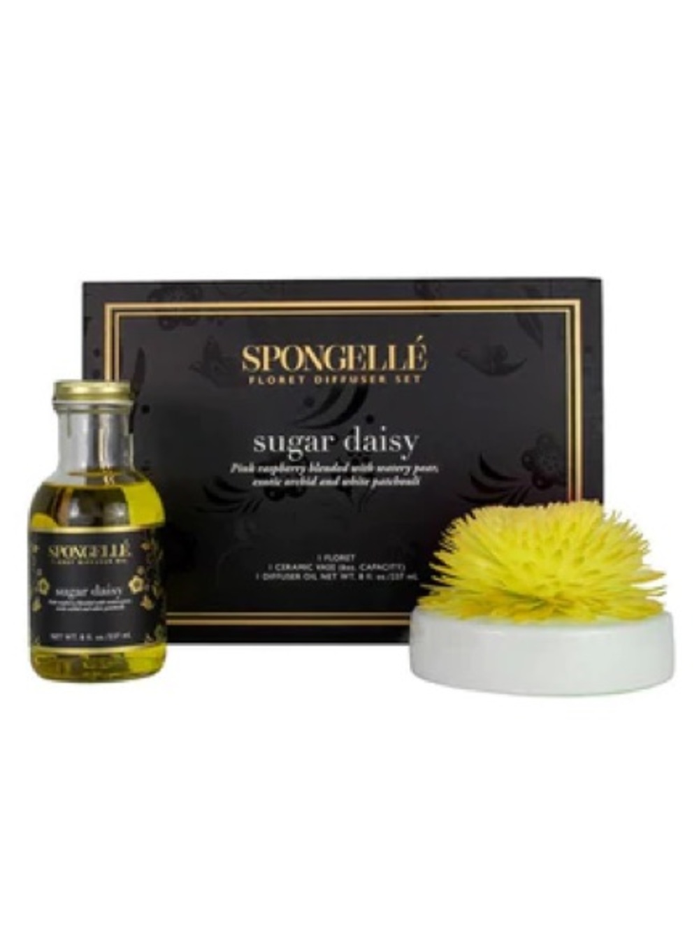 Spongellé Sugar Daisy Floret Diffuser Set, NIB